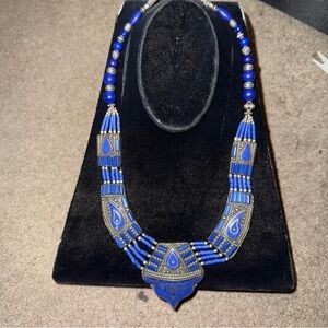 tibetan inlaid Collar/choker  necklace  Lapis Lazuli
